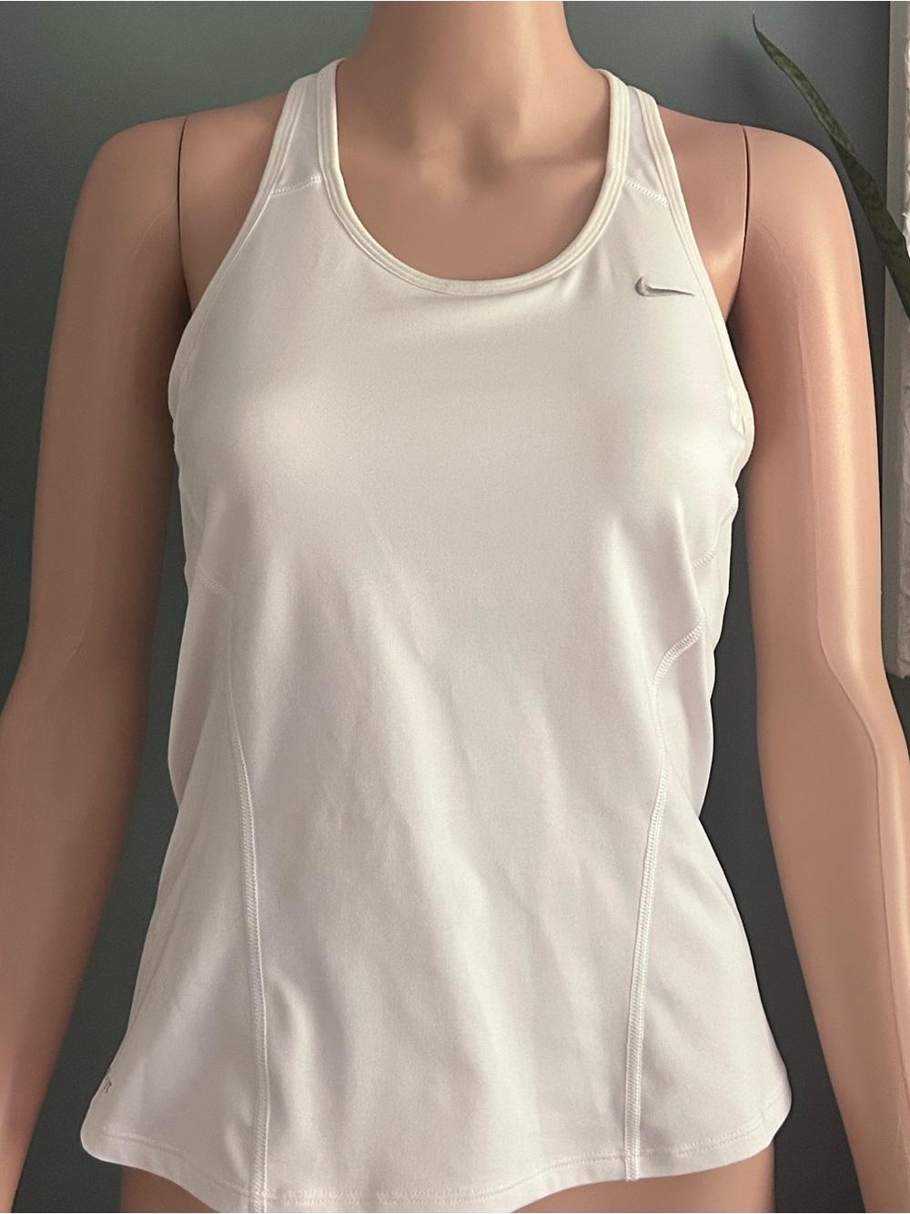 Nike White Dri-FIT Racerback Tank